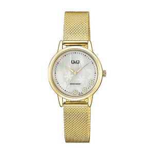 Q&Q Watch by Citizen QZ57J001Y Women Analog Watch with Gold Stainless Steel Strap