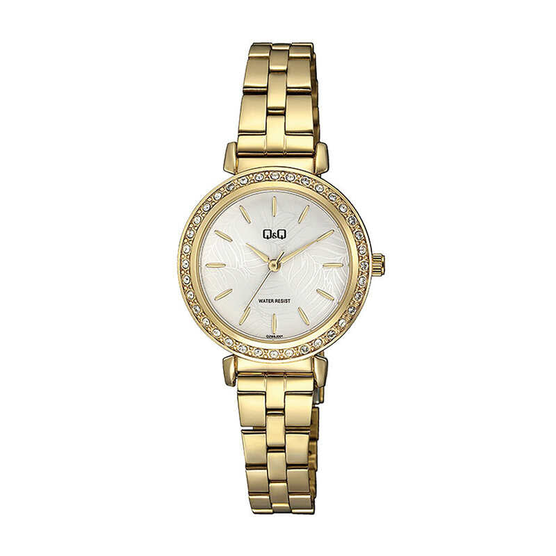 Q&Q Watch by Citizen QZ89J001Y Women Analog Watch with Gold Stainless Steel Strap