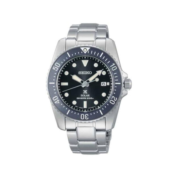 Seiko Prospex Padi Solar Diver's SNE569 SNE569P1 SNE569P 200M Black Dial Stainless Steel Band Watch for men