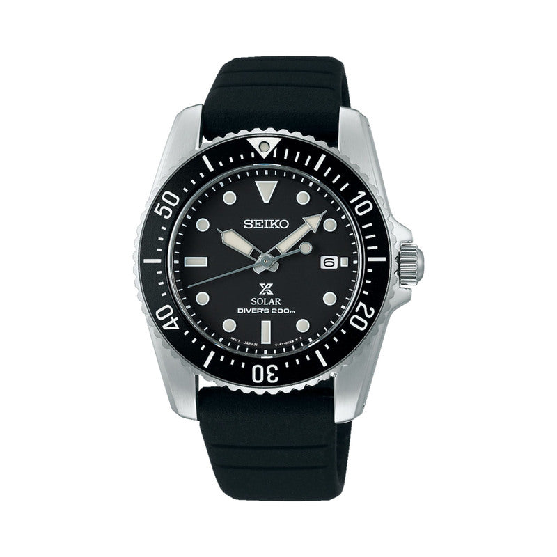 Seiko Prospex Diver's Solar Watch SNE573 SNE573P1 SNE573P Black Silicone Strap Watch for men