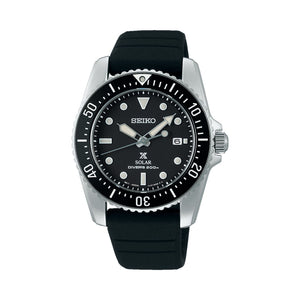 Seiko Prospex Diver's Solar Watch SNE573 SNE573P1 SNE573P Black Silicone Strap Watch for men