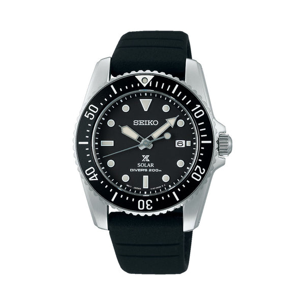 Seiko Prospex Diver's Solar Watch SNE573 SNE573P1 SNE573P Black Silicone Strap Watch for men