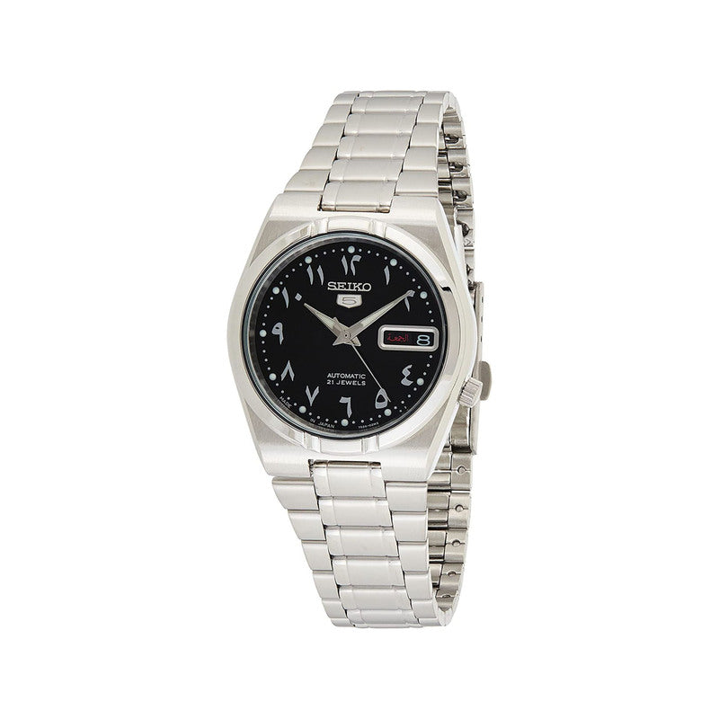 Seiko 5 Automatic Black Dial Stainless Steel Men's Watch SNK063J5