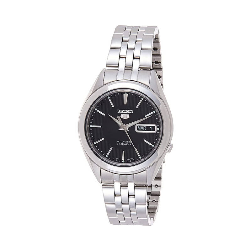 Seiko 5 Men's Automatic Watch SNKL23J with Silver Stainless Steel Band