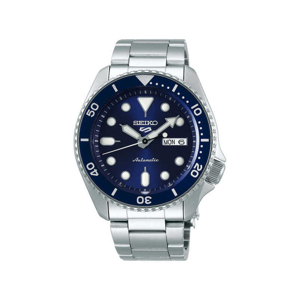 Seiko 5 Sports Superman SRPD51K1 Men's Automatic Watch with Blue Dial Stainless Steel Bracelet