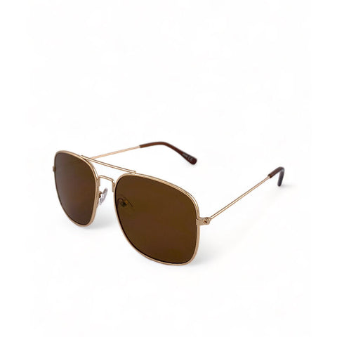 2.5 NVG by Essilor Men's Aviator Frame Gold Metal UV Protection Sunglasses