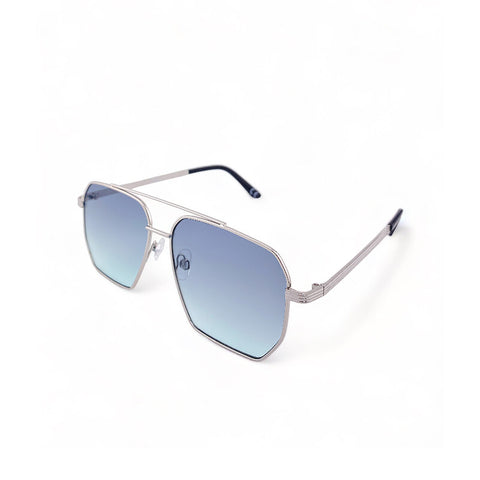 2.5 NVG by Essilor Men's Aviator Frame Silver Metal UV Protection Sunglasses