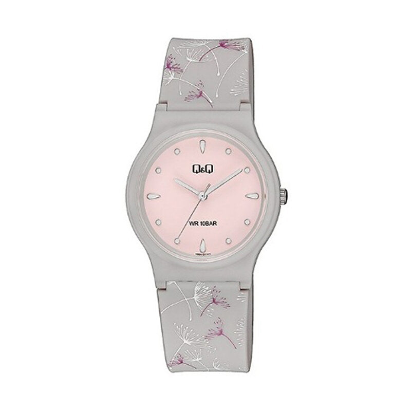 Q&Q Watch by Citizen V06A-011VY Women Analog Watch with Gray Rubber Strap