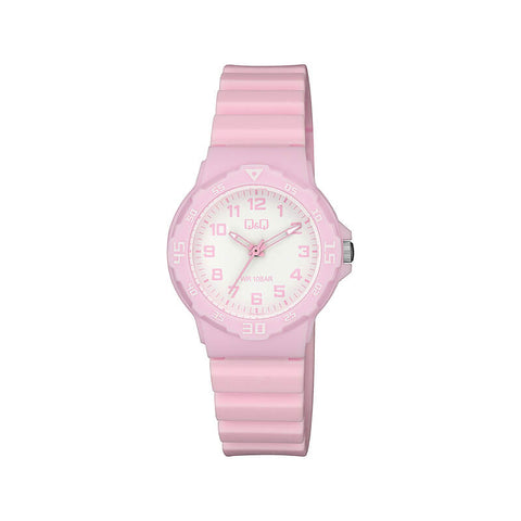Q&Q Watch By Citizen V07A-007VY Unisex Analog Watch with Pink Resin Strap