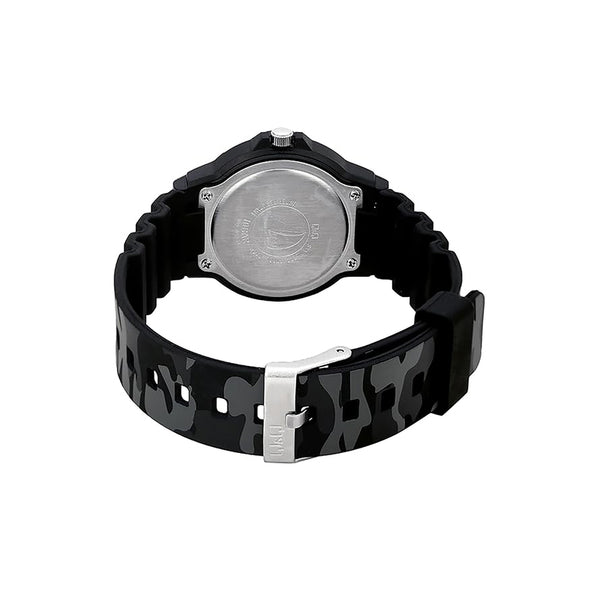 Q&Q Watch By Citizen V07A-010VY Unisex Analog Watch with Black Resin Strap