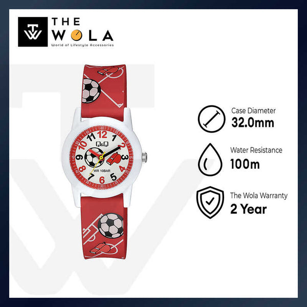 Q&Q Watch By Citizen V22A-010VY Kids Analog Watch with Red Resin Strap