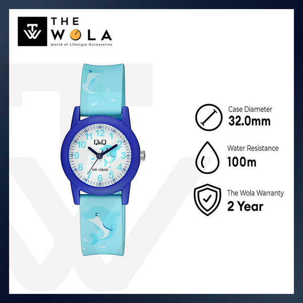 Q&Q Watch By Citizen V22A-014VY Kids Analog Watch with Blue Resin Strap