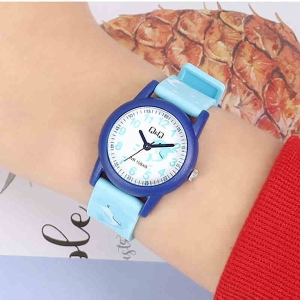 Q&Q Watch By Citizen V22A-014VY Kids Analog Watch with Blue Resin Strap