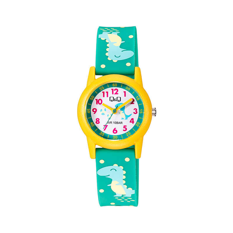 Q&Q Watch By Citizen V22A-023VY Kids Analog Watch with Green Resin Strap