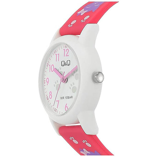 Q&Q Watch By Citizen V23A-001VY Kids Analog Watch with Pink Resin Strap