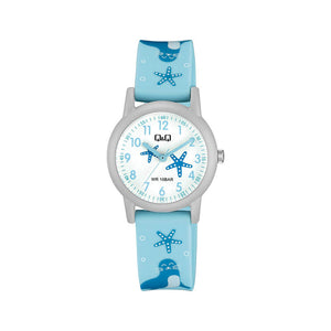 Q&Q Watch By Citizen V23A-002VY Kids Analog Watch with Blue Resin Strap