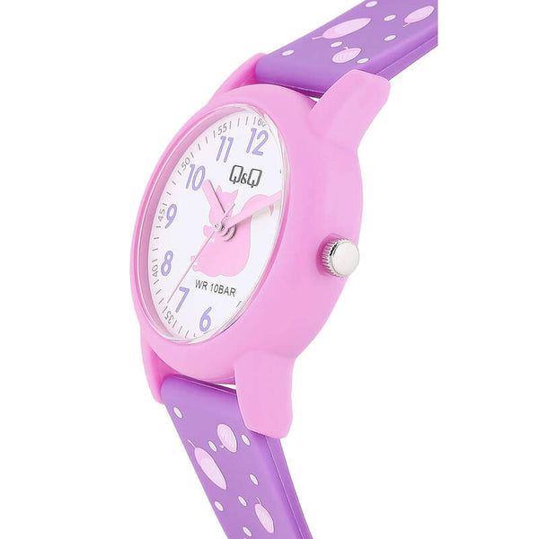 Q&Q Watch By Citizen V23A-007VY Kids Analog Watch with Purple Resin Strap