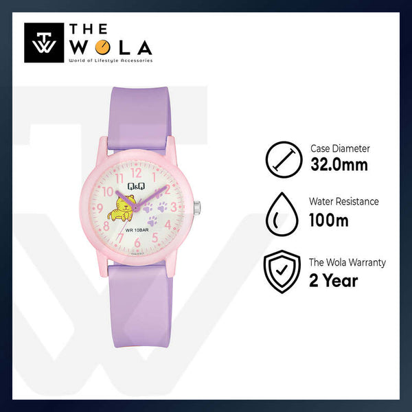 Q&Q Watch By Citizen V23A-012VY Kids Analog Watch with Purple Resin Strap