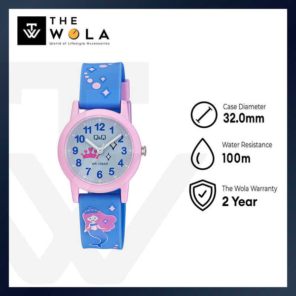 Q&Q Watch By Citizen V23A-019VY Kids Analog Watch with Blue Resin Strap