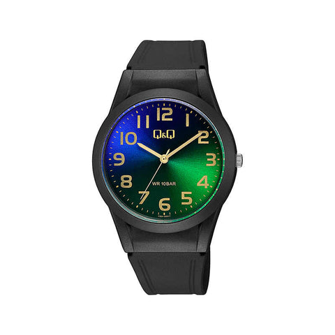 Q&Q Watch By Citizen V25A-005VY Women Analog Watch with Black Resin Strap