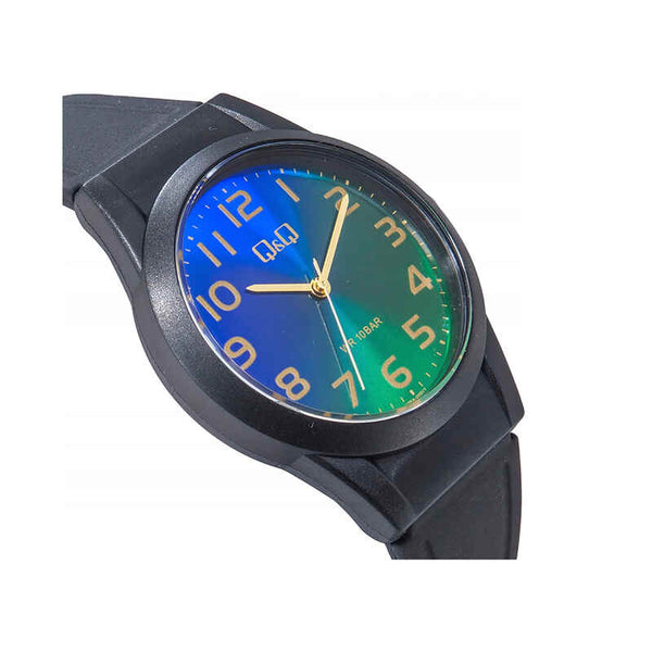 Q&Q Watch By Citizen V25A-005VY Women Analog Watch with Black Resin Strap