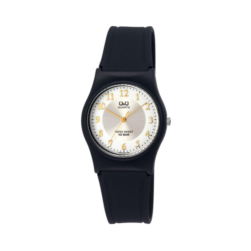 Q&Q Watch by Citizen VP34J052Y Unisex Analog Watch with Black Rubber Strap
