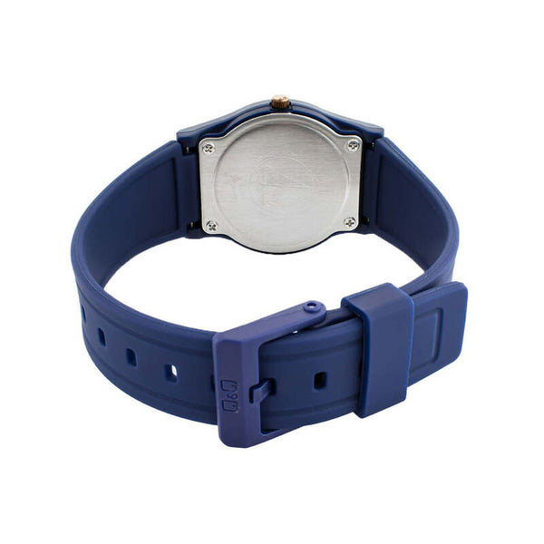 Q&Q Watch by Citizen VP34J078Y Unisex Analog Watch with Blue Rubber Strap