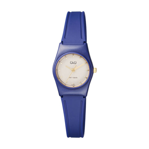 Q&Q Watch by Citizen VP35J066Y Women Analog Watch with Blue Rubber Strap