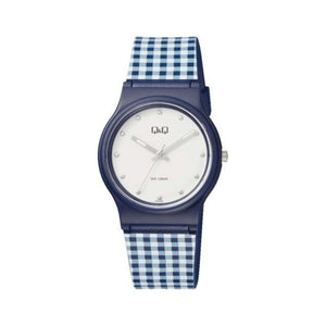 Q&Q Watch by Citizen VP46J054Y Women Analog Watch with Blue Rubber Strap