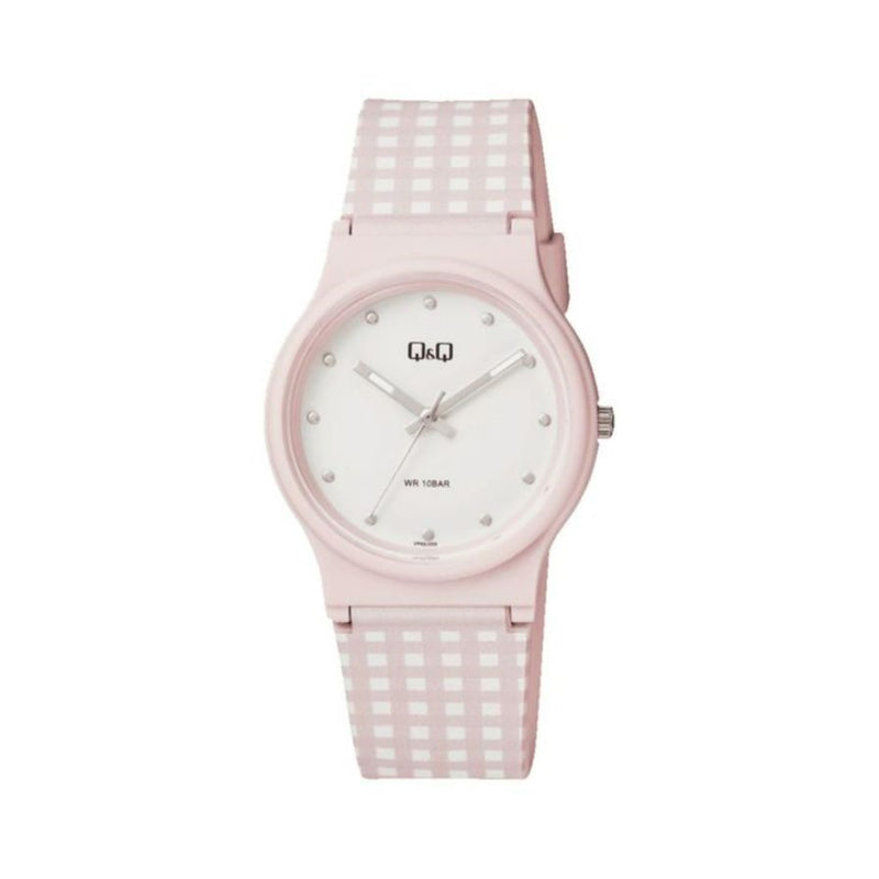 Q&Q Watch by Citizen VP46J058Y Women Analog Watch with Pink Rubber Strap