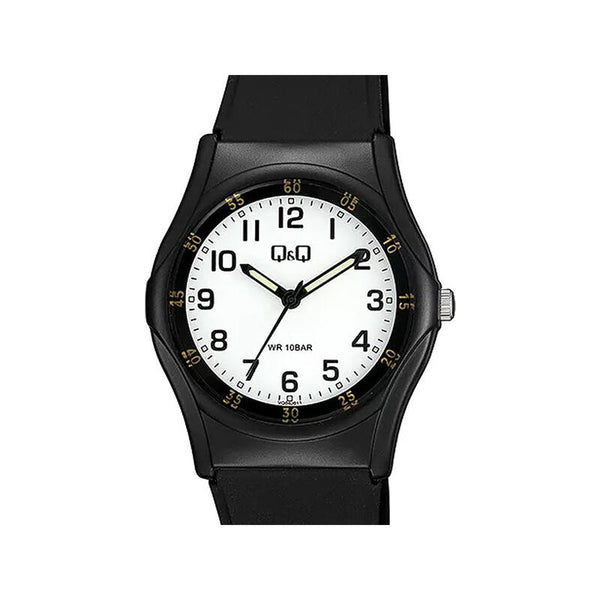 Q&Q Watch By Citizen VQ04J011Y Unisex Analog Watch with Black Rubber Strap