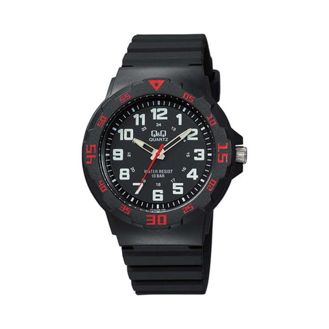 Q&Q Watch by Citizen VR18J006Y Men Analog Watch with Black Rubber Strap