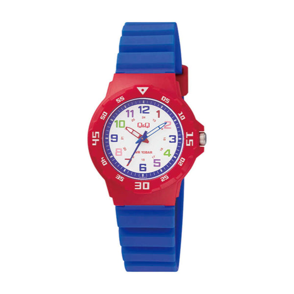 Q&Q Watch by Citizen VR19J010Y Kids Analog Watch with Blue Rubber Strap