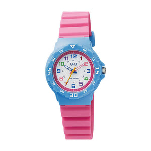 Q&Q Watch by Citizen VR19J014Y Kids Analog Watch with Pink Rubber Strap