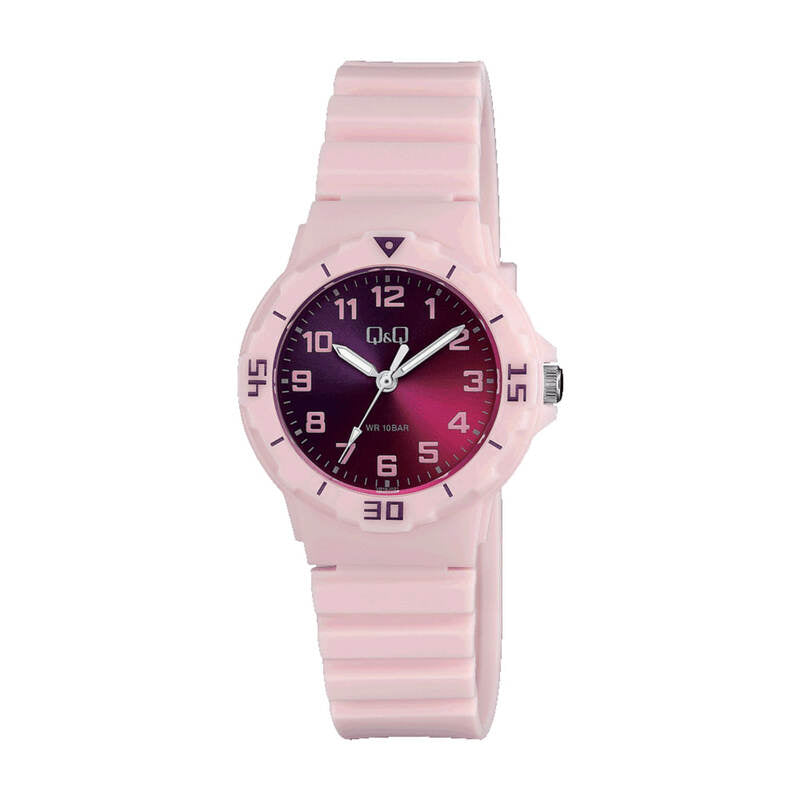Q&Q Watch by Citizen VR19J021Y Kids Analog Watch with Pink Rubber Strap