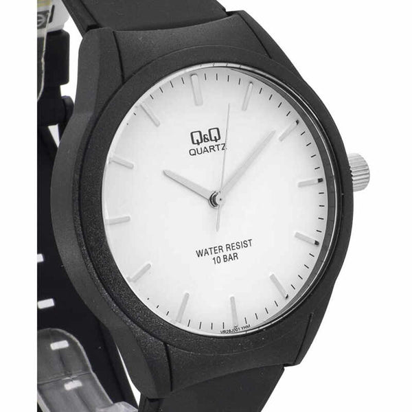 Q&Q Watch by Citizen VR28J001Y Women Analog Watch with Black Rubber Strap