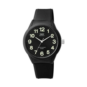 Q&Q Watch by Citizen VR28J004Y Men Analog Watch with Black Rubber Strap