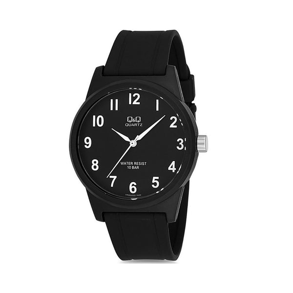 Q&Q Watch by Citizen VR35J022Y Men Analog Watch with Black Rubber Strap