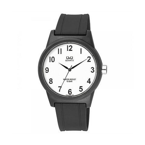 Q&Q Watch by Citizen VR35J023Y Men Analog Watch with Black Rubber Strap