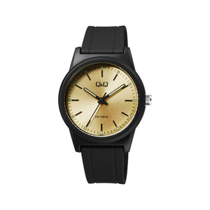 Q&Q Watch by Citizen VR35J031Y Men Analog Watch with Black Rubber Strap