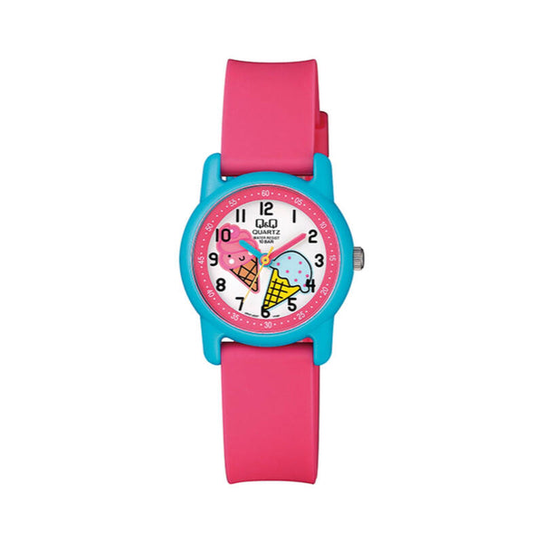Q&Q Watch by Citizen VR41J007Y Kids Analog Watch with Red Rubber Strap