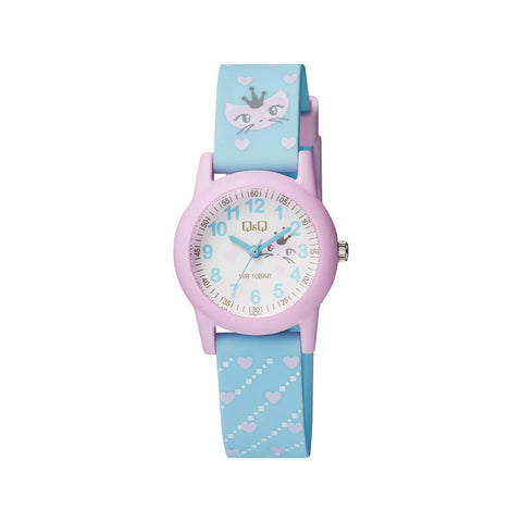 Q&Q Watch By Citizen VR99J007Y Kids Analog Watch with Blue Rubber Strap