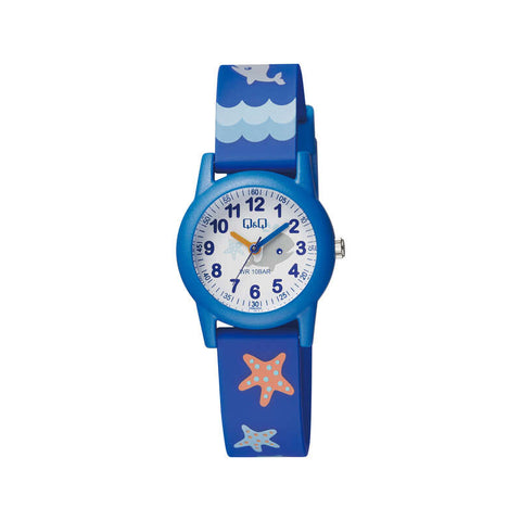 Q&Q Watch By Citizen VR99J009Y Kids Analog Watch with Blue Rubber Strap