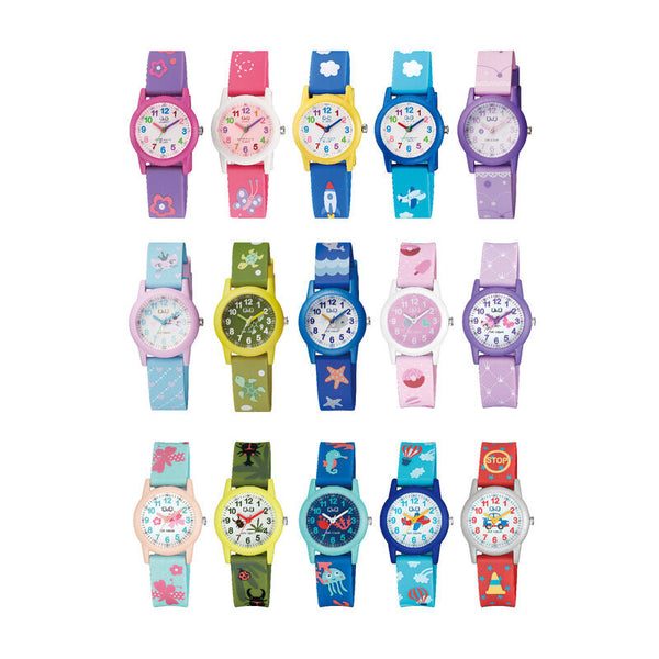 Q&Q Watch By Citizen VR99J011Y Kids Analog Watch with Pink Rubber Strap