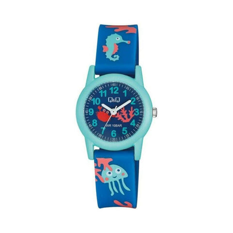 Q&Q Watch by Citizen VR99J017Y Kids Analog Watch with Blue Rubber Strap