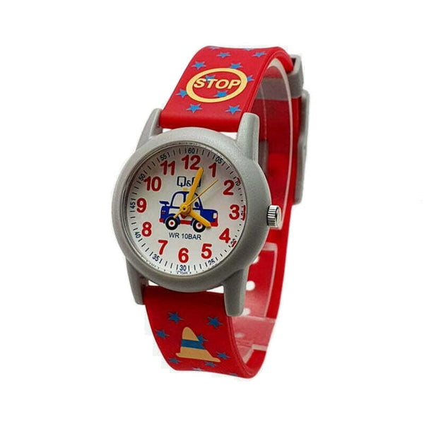 Q&Q Watch by Citizen VR99J020Y Kids Analog Watch with Red Rubber Strap