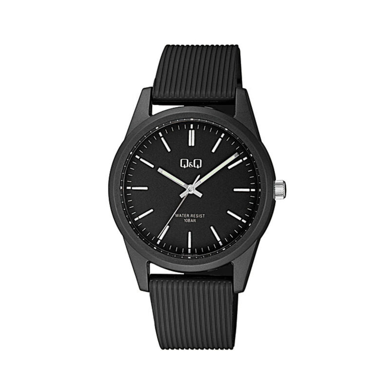 Q&Q Watch by Citizen VS12J004Y Men Analog Watch with Black Rubber Strap