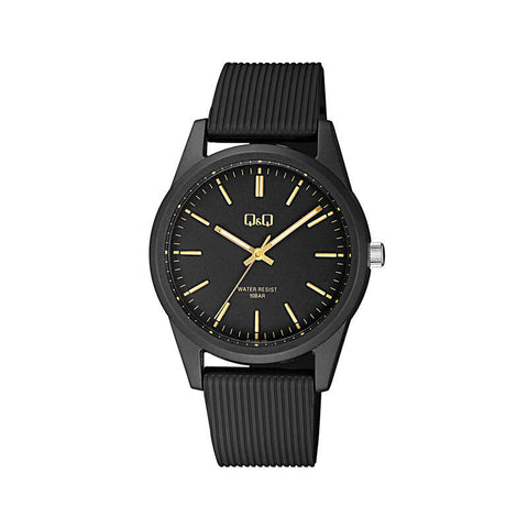 Q&Q Watch By Citizen VS12J005Y Men Analog Watch with Black Rubber Strap
