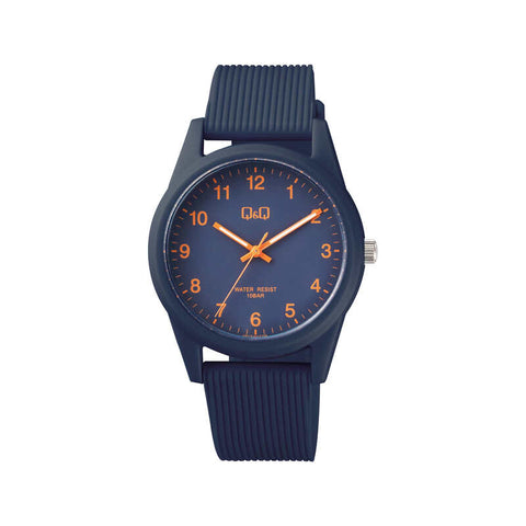 Q&Q Watch By Citizen VS12J012Y Men Analog Watch with Blue Rubber Strap