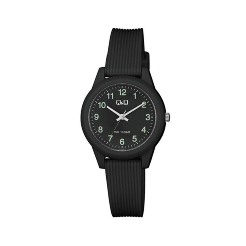 Q&Q Watch by Citizen VS13J002Y Women Analog Watch with Black Rubber Strap